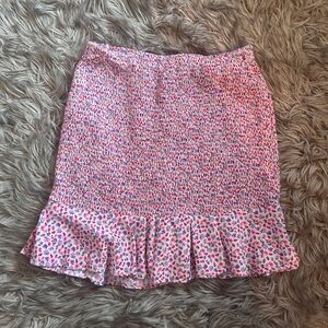 Pink Floral Mini Skirt
